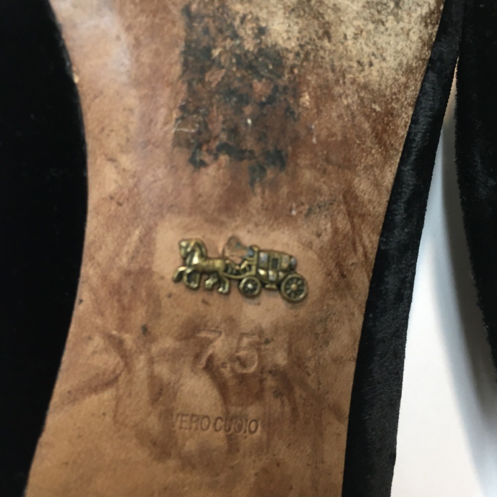 Coach Velvet Tointy Toe Slip On Mules 7.5 Black - Picture 15 of 16